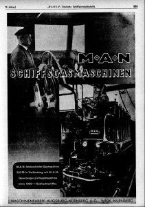 MAN Schiffsgasmaschinen Anzeige 1939
